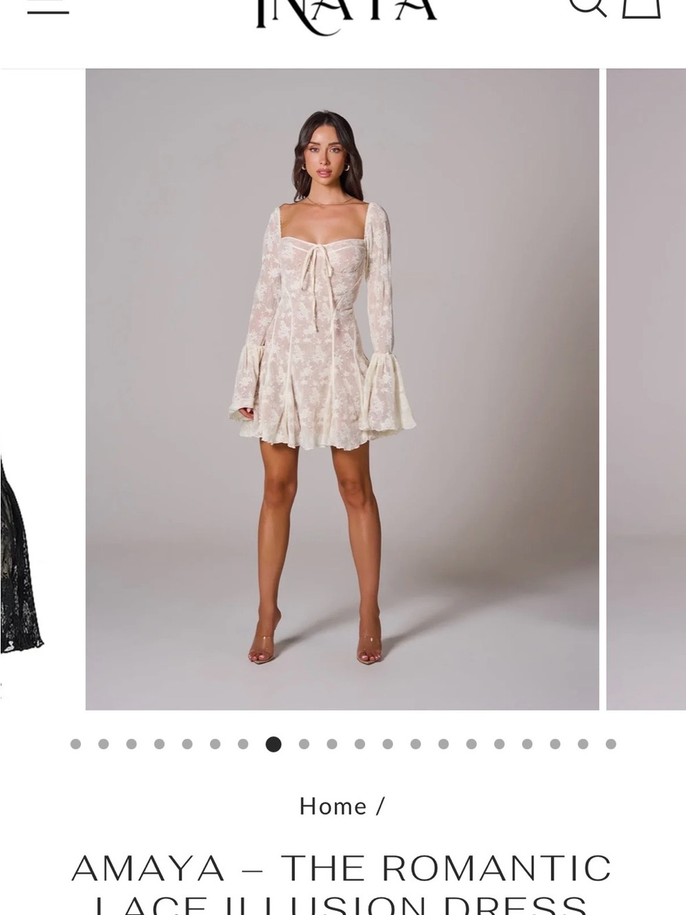 Maya Lace Tie-Front Mini Dress in Ivory